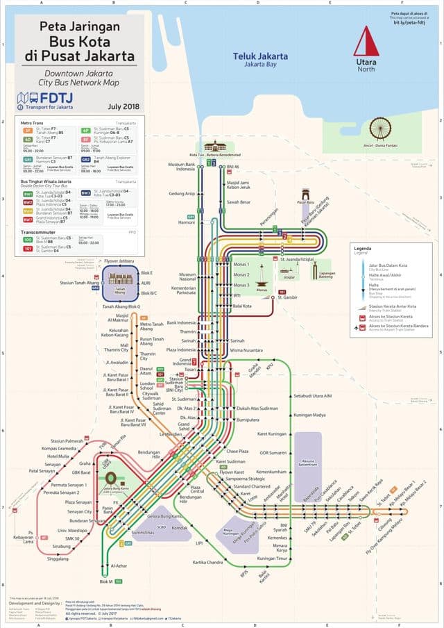 Mapa da rodoviária de Jacarta