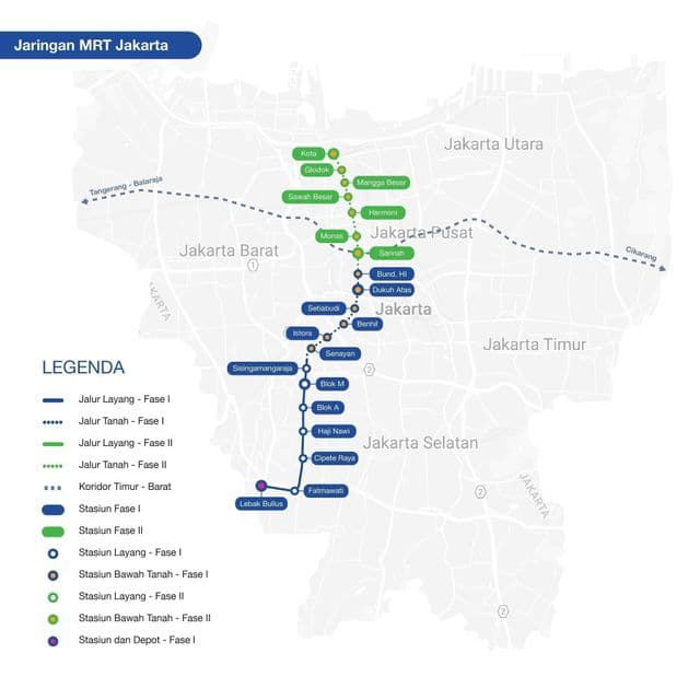 Mapa da estação de metrô de Jacarta
